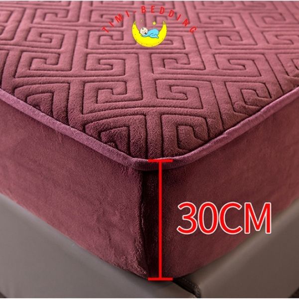 Bộ ga gối nỉ nhung trải giường thương hiệu cao cấp dày đặn, ấm áp - Timibedding