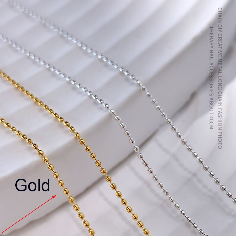 Chuỗi Dây Hạt Tròn 40CM Đính Móng Tay 3D Phong Cách Hàn Quốc