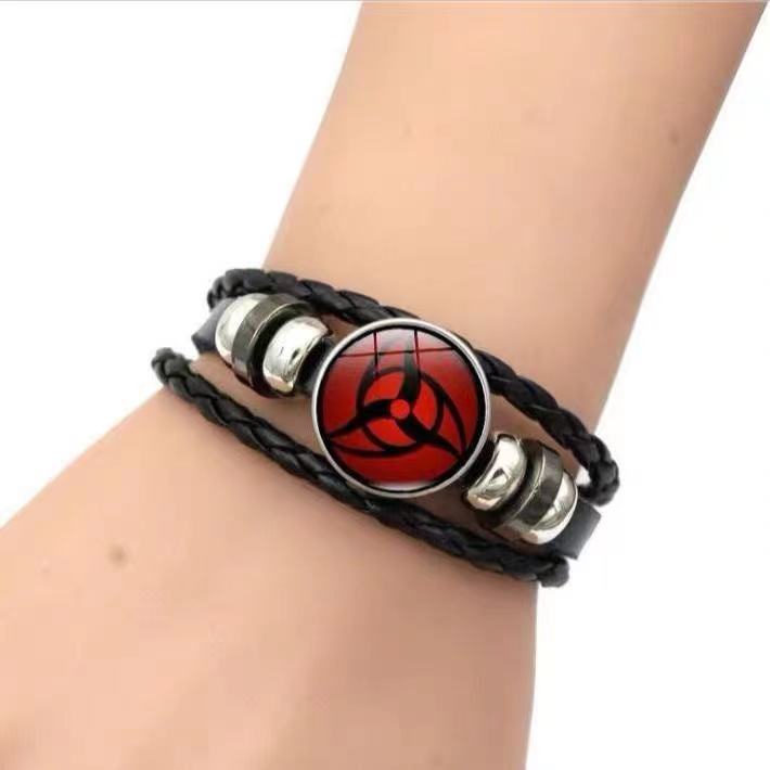 Vòng Tay Da Họa Tiết Anime Naruto Akatsuki Sharingan Uchiha Itachi Kakashi