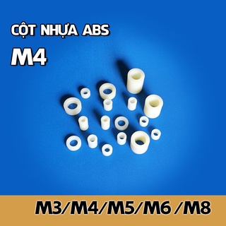 100 cái vòng đệm bằng nhựa ABS M4 cao 1mm 2mm 3mm 4mm 5mm 10mm