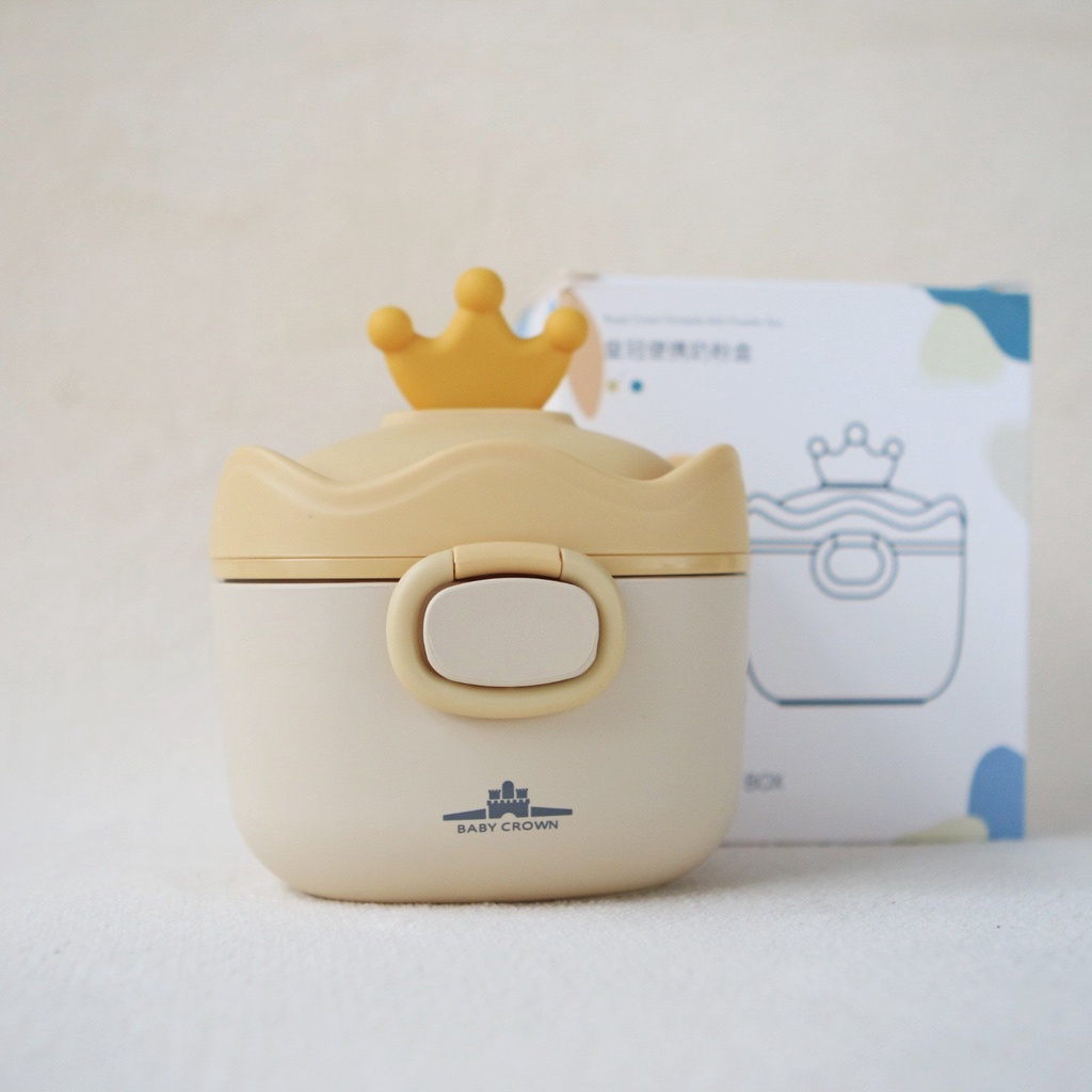 Hộp đựng sữa bột cho bé hình vương miện Baby Crown 230g | Hộp chia sữa bột có chia ngăn an toàn, tiện lợi