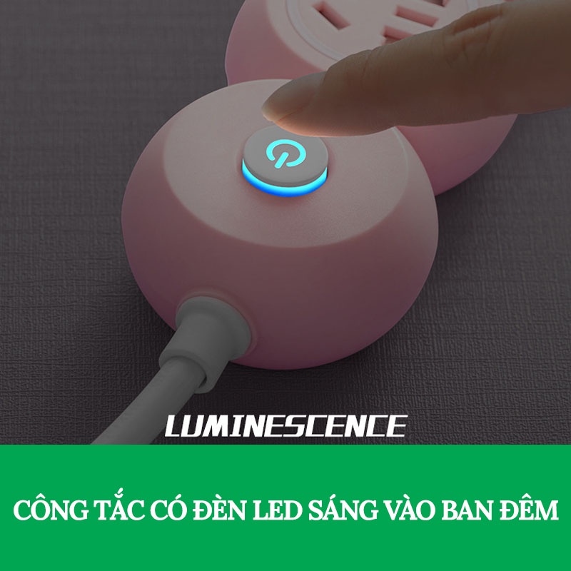 Ổ Cắm Điện Thông Minh Đa Năng Chống Giật, Tích Hợp 2 Cổng Cắm Sạc USB Tiện Lợi Hình CON SÂU VERSION 5 - Gia Dụng Tý Tẹo