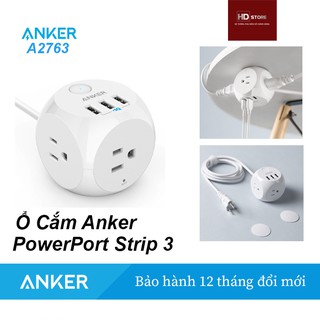 Ổ Cắm Điện ANKER PowerPort Strip 3 Cube - Mã A2763