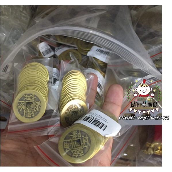 Đồng xu cổ âm dương phong thủy Size 2.4cm Xâu chuỗi Làm vòng Bản Mệnh Bỏ Ví Chiêu Tài - Bách hóa Na Na