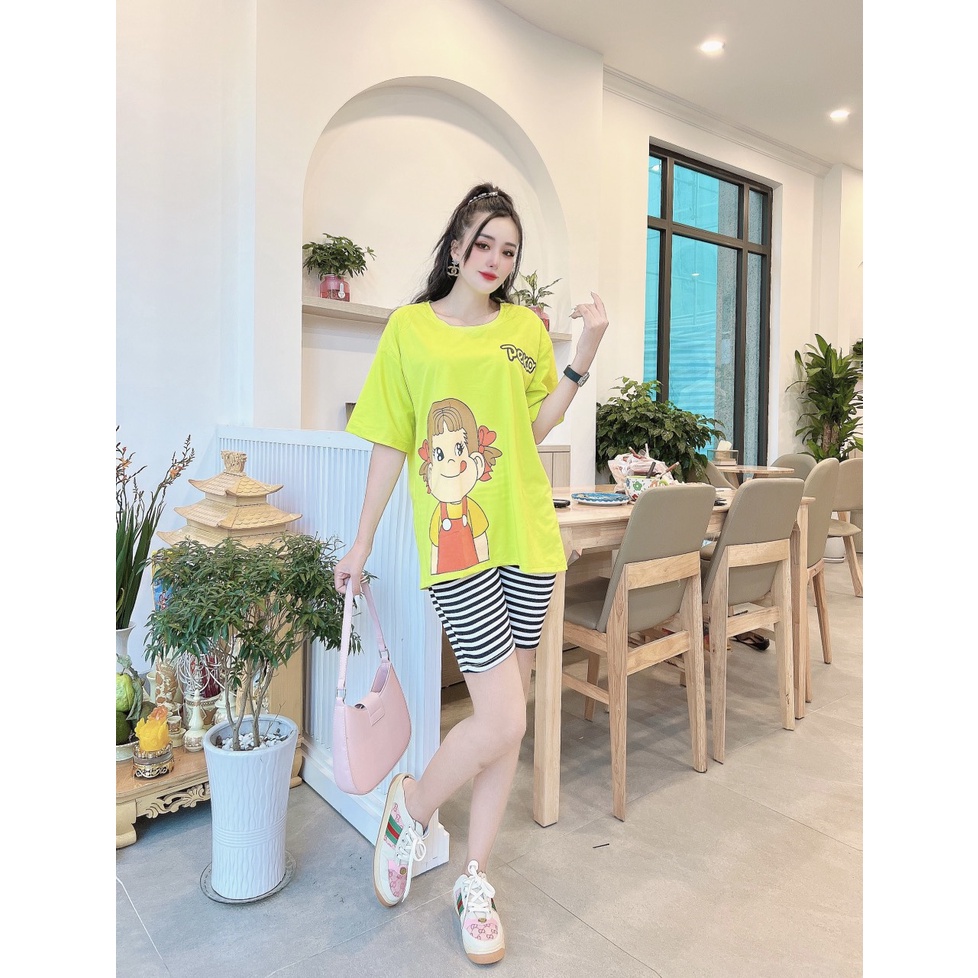 ❤️ BIGSIZE TỚI 85KG❤️ Đồ bộ nữ quần thun cotton co giãn hình bé gái Set đồ bộ nữ 2 màu fullsize (45-85kg) B07