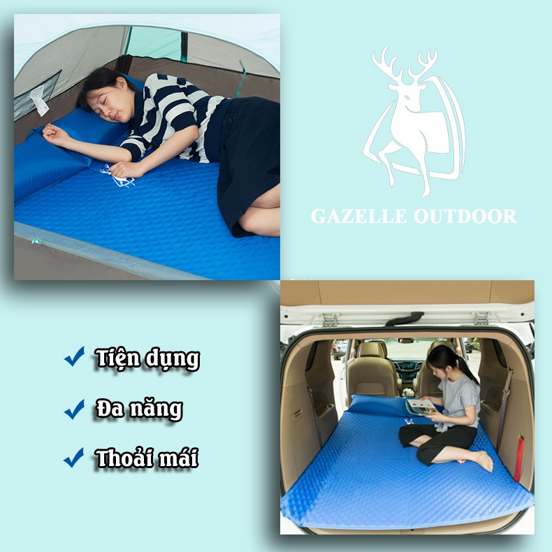 Nệm đôi bơm hơi tự động Gazelle Outdoors GL2311- Đệm đôi dã ngoại- Bụi Travel