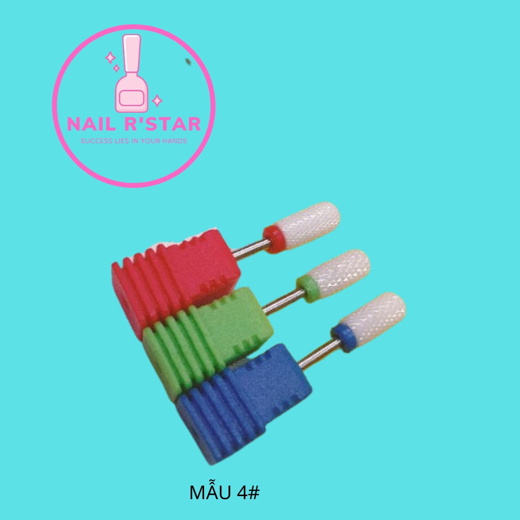 Đầu mài sứ mới dũa phá móng chuyên nghiệp - 12 mẫu đầu mài phá, mài mịn, mài khóe loại tốt  NAIL R’STAR