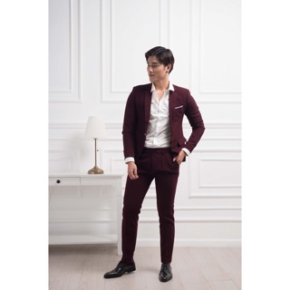 quần âu đỏ mận