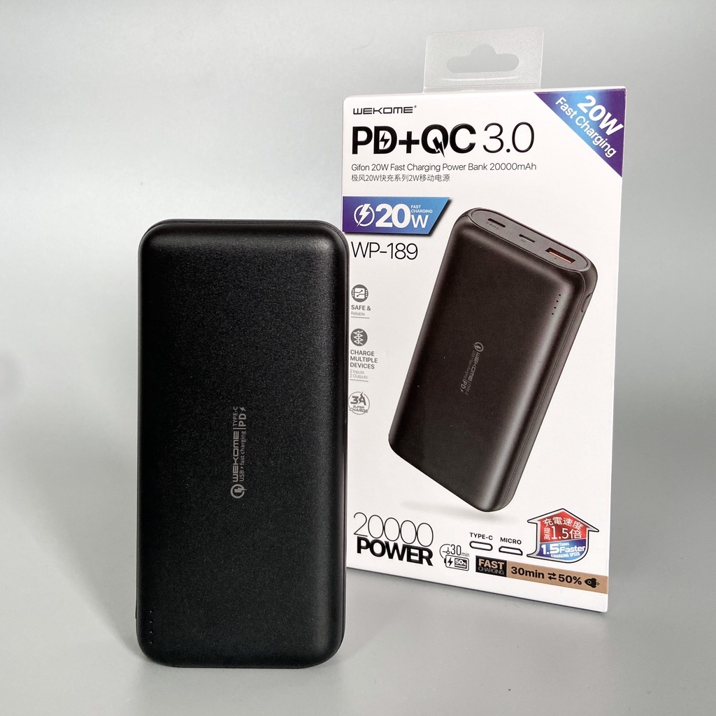 Sạc dự phòng 10000/20000 mAh tích hợp sạc nhanh PD 20W + QC Android 3.0 - Rùa Phụ Kiện