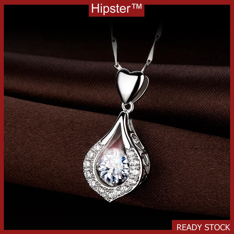 Nữ Theo Phong Cách Hàn Quốc Cá Tính Dát Đá Zircon Mặt Dây Chuyền Hình Trái Tim Vòng Cổ