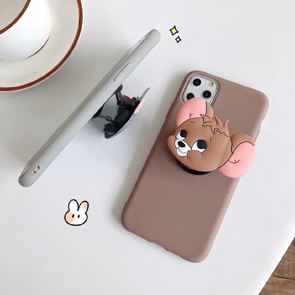 Huawei Nova 5T 7i P40 P20 P30 Lite Mate 9 10 20 30 Pro Y6P 2020 GR5 2017 Honor 10 Tom Jerry Cartoon Stand Soft Cover Shockproof Phone Case