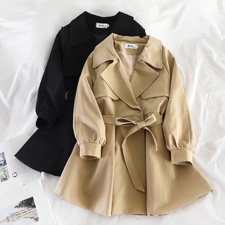 Áo khoác măng tô coat kaki form lửng tay bồng- Order
