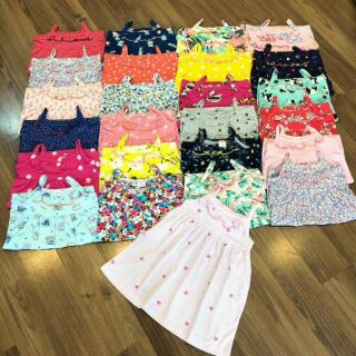 Váy 2 dây cotton xuât dư bé gái
