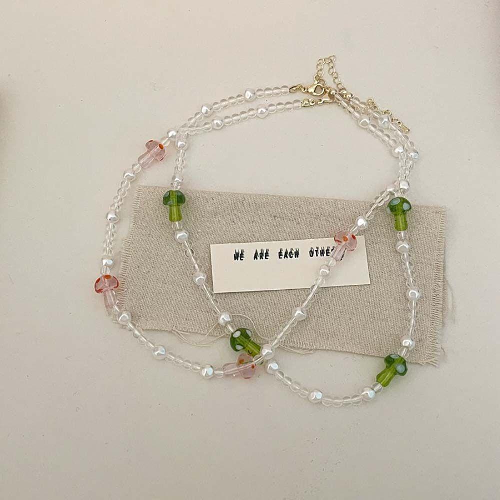 Vòng Cổ Chuỗi Hạt Hình Nấm Dễ Thương Phong Cách Hàn Quốc Thời Trang Cho Nữ