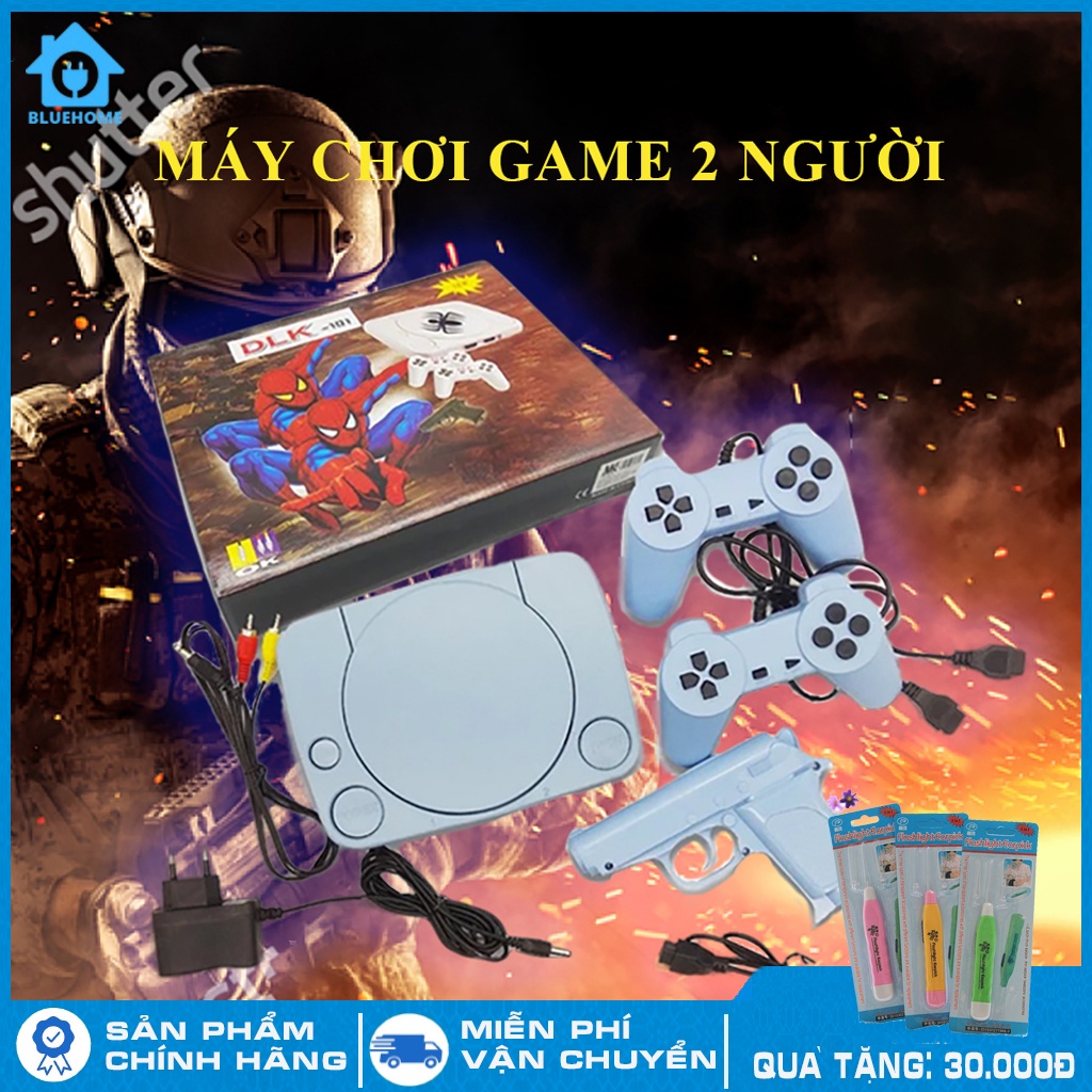 Máy chơi game cầm tay, máy chơi game điện tử 4 nút 500 game cổ điển cổng AV kết nối Tivi cho 2 người chơi,bảo hành 2 năm