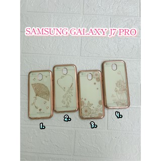 Ốp lưng dẻo viền đá cho Samsung J7 Pro