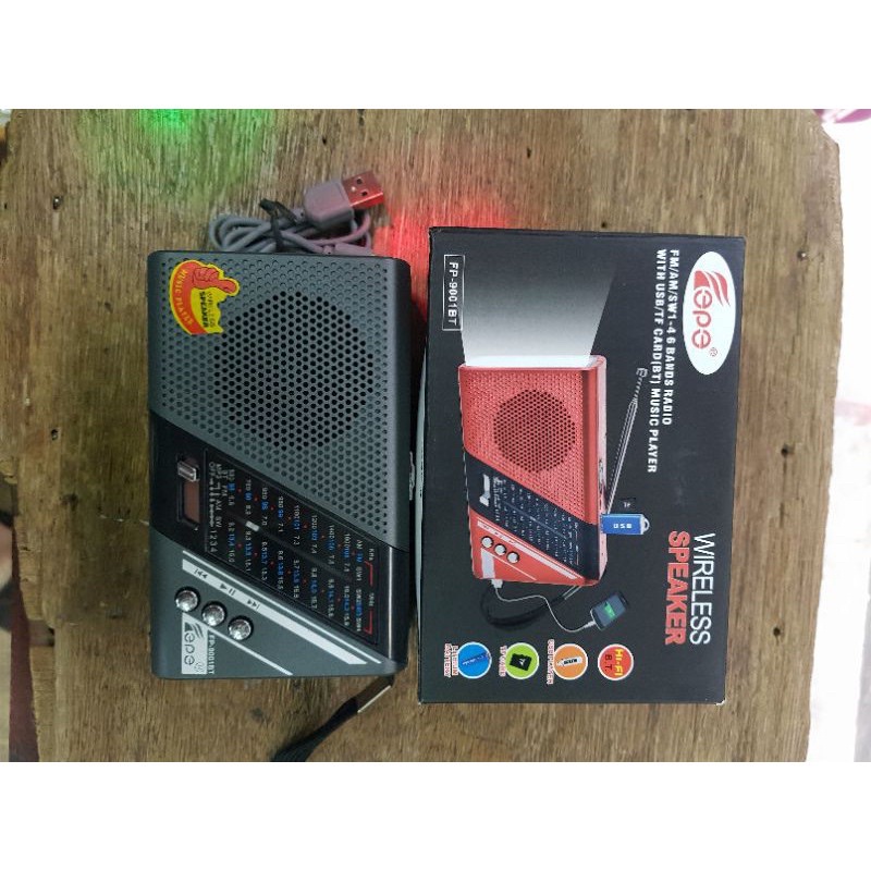 ĐÀI RADIO Pepe 9001BT - Hàng CHUẨN SỊN - Hỗ Trợ Thẻ Nhớ TF Và USB - Có Đèn Pin - Âm Thanh Lớn, Rõ Nét