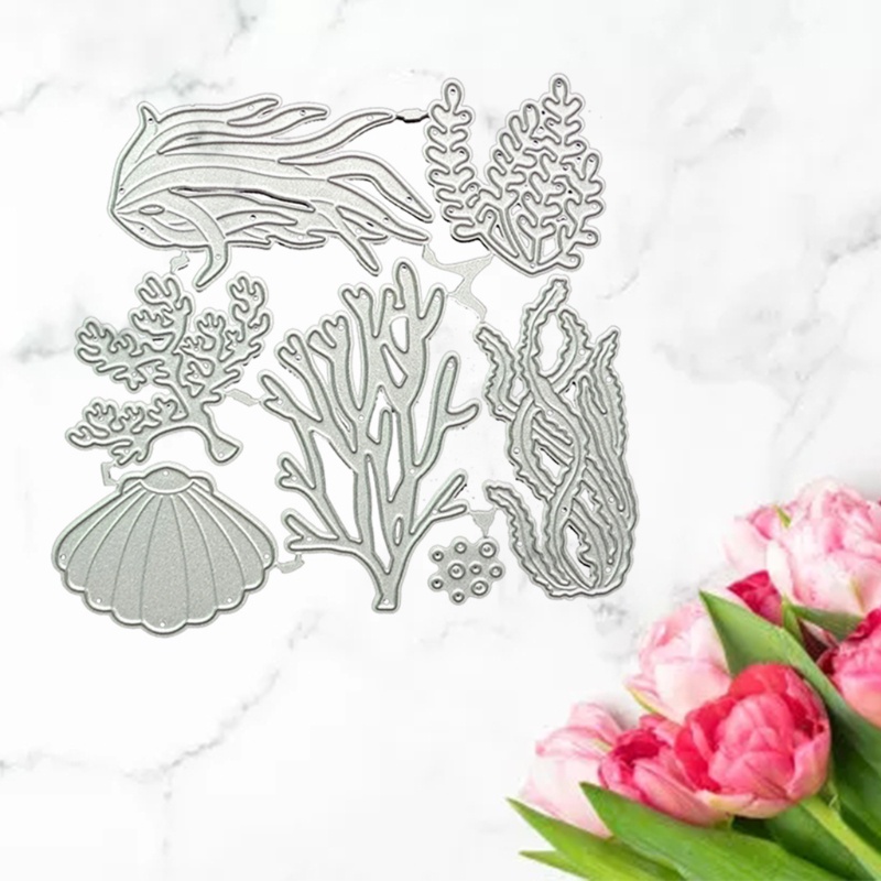 Khuôn cắt thẻ trang trí album hình cây thủy sinh bằng kim loại