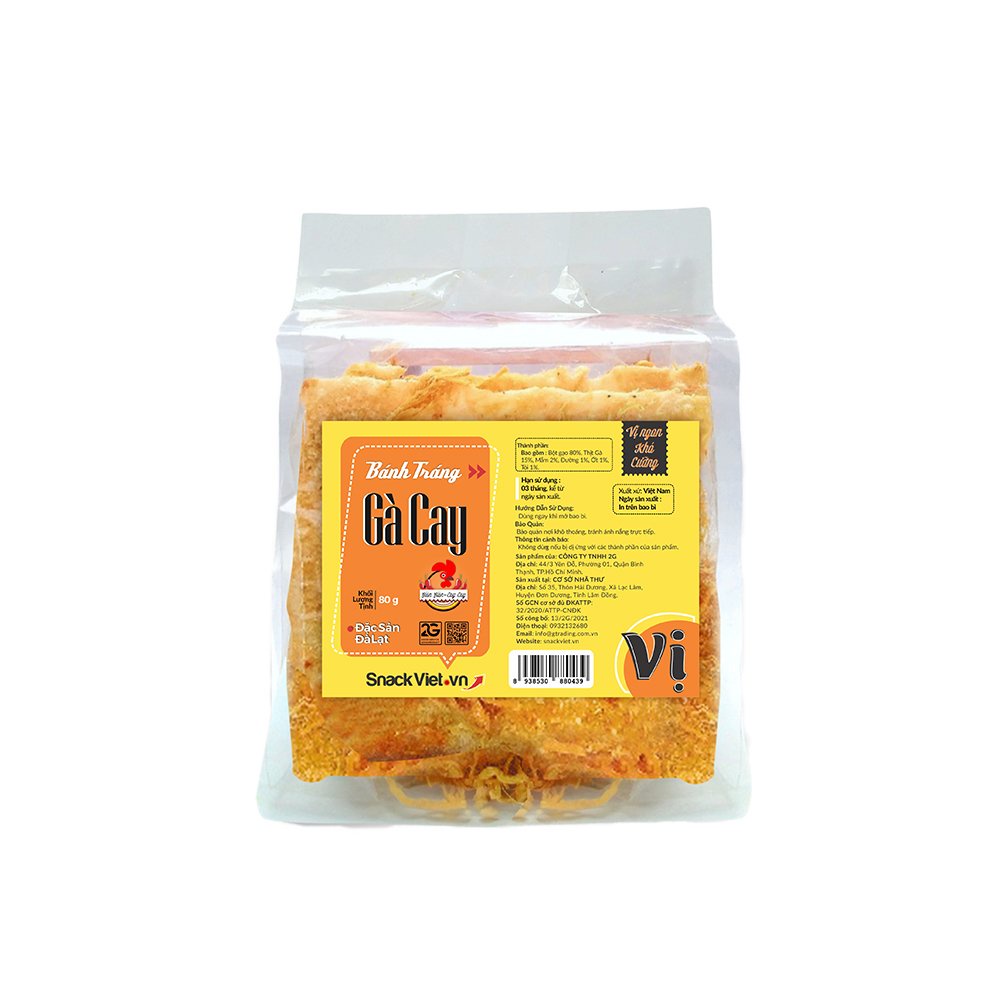 Bánh Tráng Gà Cay Vị - Túi Mini 80g