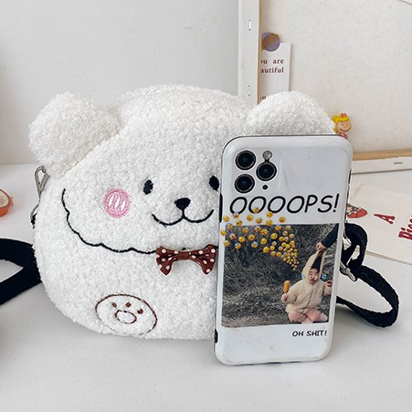 Túi đeo chéo Ulzzang hình thú gấu nâu, gấu trắng, cừu đáng yêu, cute