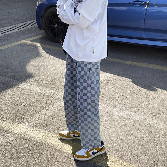 [HÀNG SẴN] Quần Jean họa tiết CARO Quần Jean Ống Rộng Phong Cách Đơn Giản Thời Trang Cho Cặp Đôi dành cho cả nam lẫn nữ | BigBuy360 - bigbuy360.vn