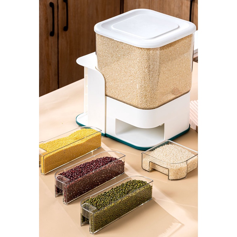 Thùng đựng gạo + đựng ngũ cốc Meizhufu  cao cấp dành cho mọi gia đình Hộp chứa gạo đa năng dung tích lớn