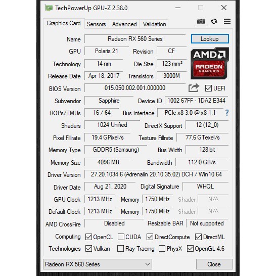 Card màn hình Sapphire RX560 4G Nitro bản OC 16 CU 1024 cores | WebRaoVat - webraovat.net.vn