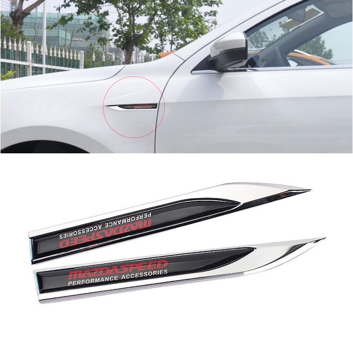 Set 2 Miếng Dán Biểu Tượng Bằng Kim Loại Trang Trí Thân Xe Mazda Mazda2 Mazda3 CX-5 Bt-50 CX-9 CX-3 MX-5 Atenza Axela Mazda6