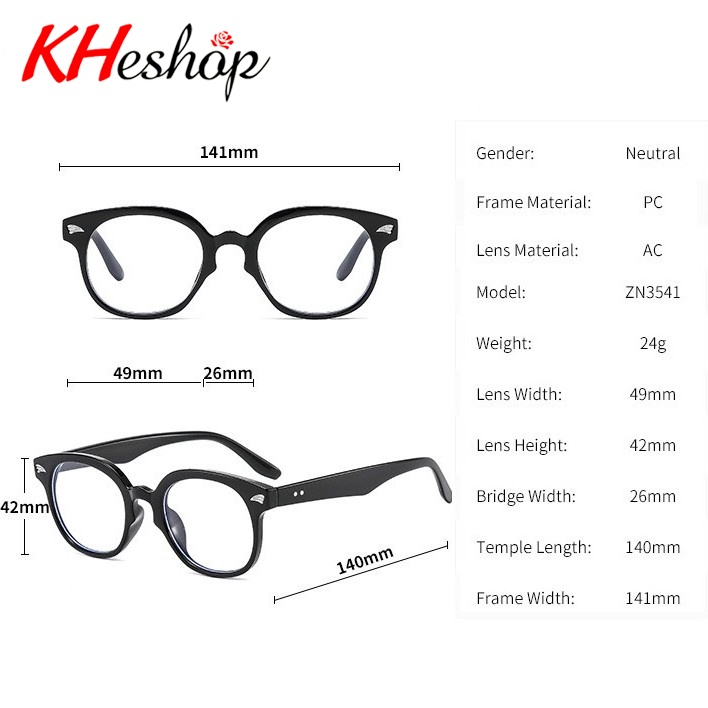 Gọng kính cận nam nữ phiên bản Hàn Quốc, có thể thay tròng mã Y3541