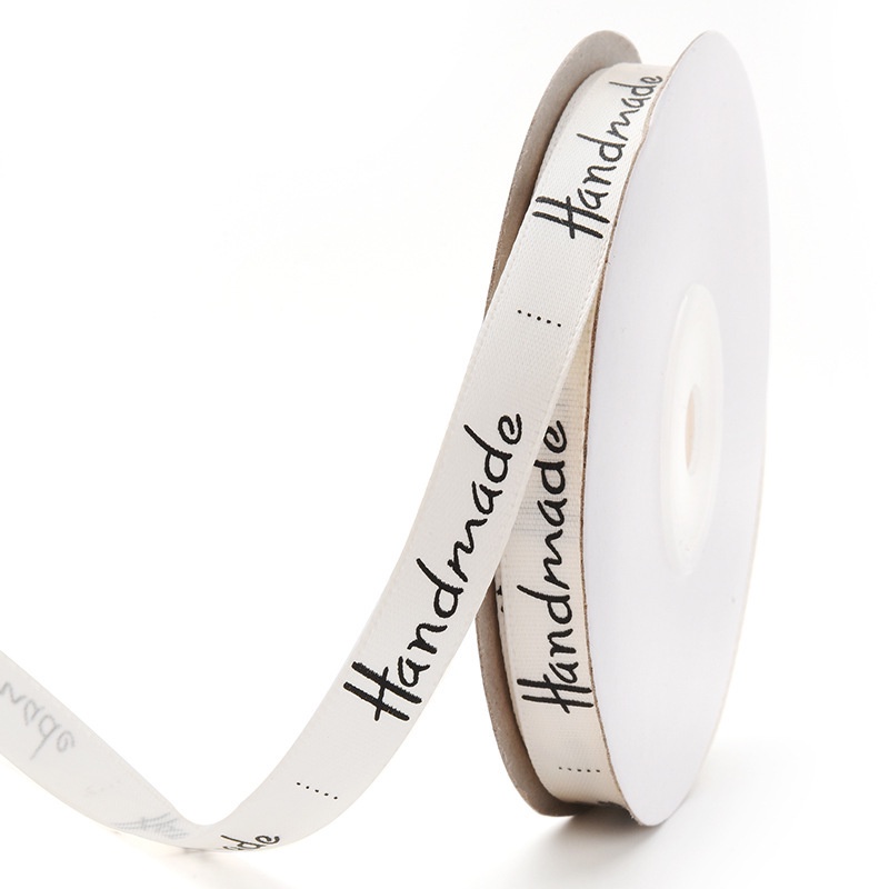 Cuộn dây ruy băng in chữ dùng gói quà 1cm*22 yard