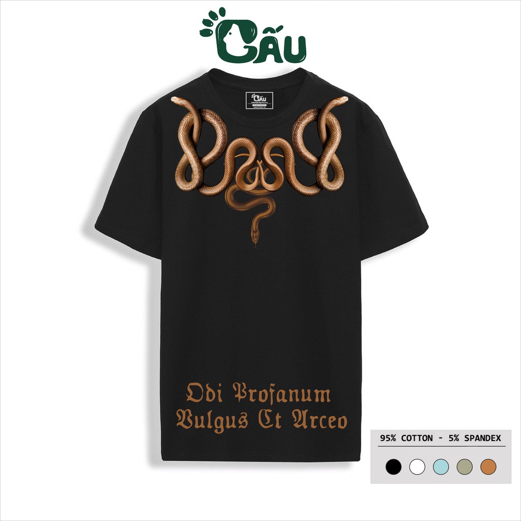 Áo thun nam GẤU 194 - MEN cổ tròn tay ngắn vải coton co dãn, dày dặn, form regular fit - Rắn