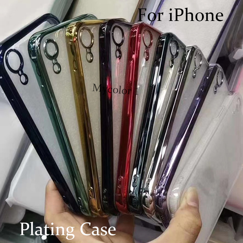 Ốp điện thoại TPU Silicon mềm mạ viền sang trọng thích hợp cho iPhone X XS Max XR 8 7 6 6S Plus SE 2020