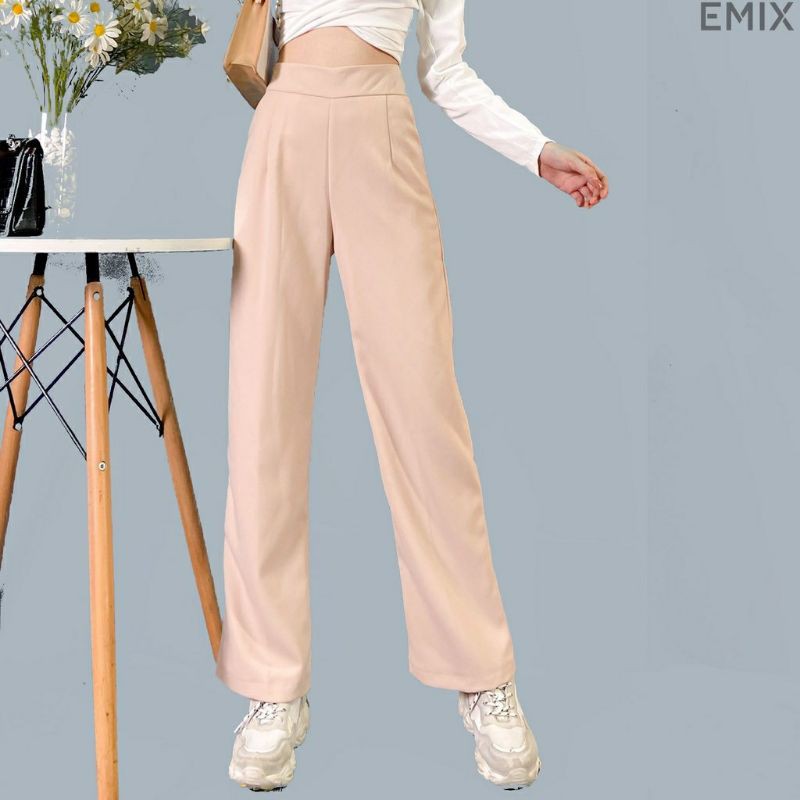 Quần ống suông khóa sườn 🔸SIÊU HOT🔸 quần nữ ống rộng, chất vải tuyết mưa dày dặn, đứng vải | BigBuy360 - bigbuy360.vn