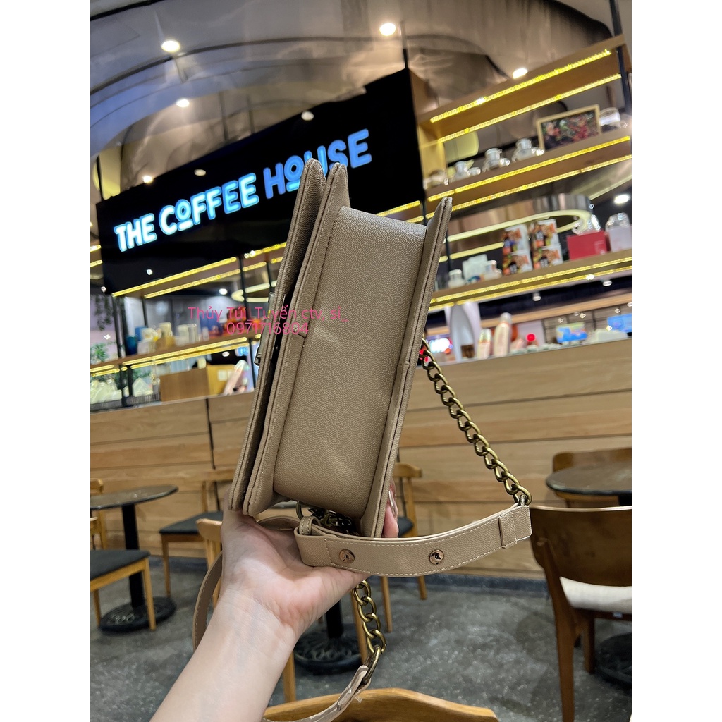 Túi Chan.nel Boy size 25 màu Nude (ảnh thật)