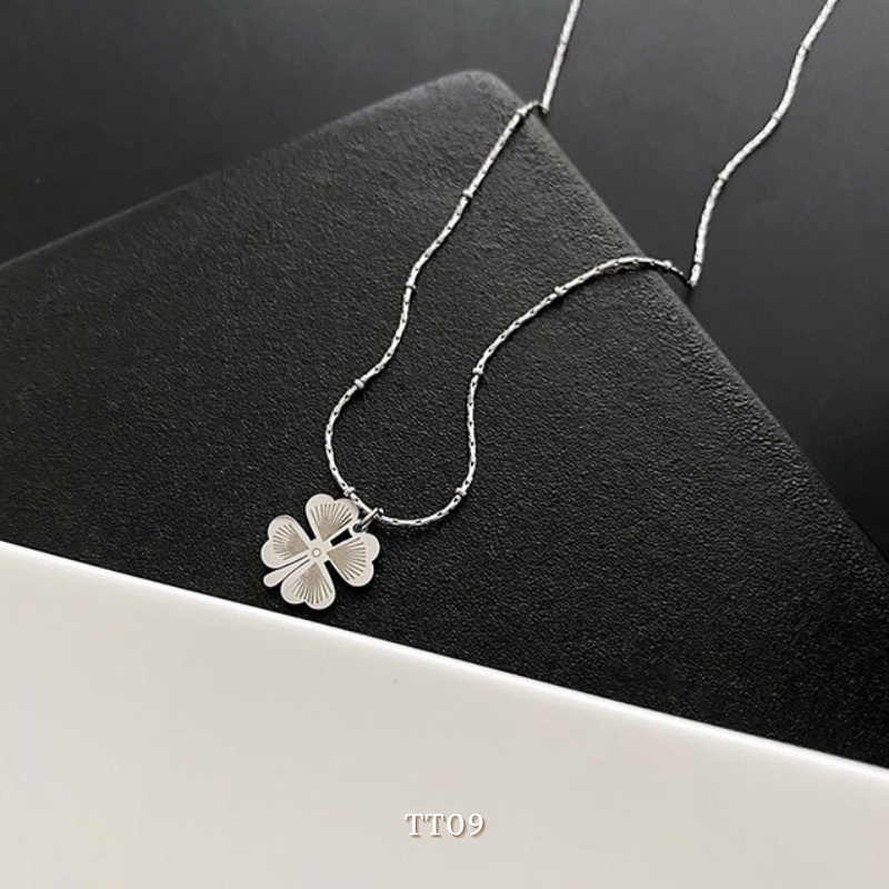 [KHÔNG ĐEN GỈ] Dây chuyền titan cỏ bốn lá may mắn unisex basic đơn giản Annie TT09