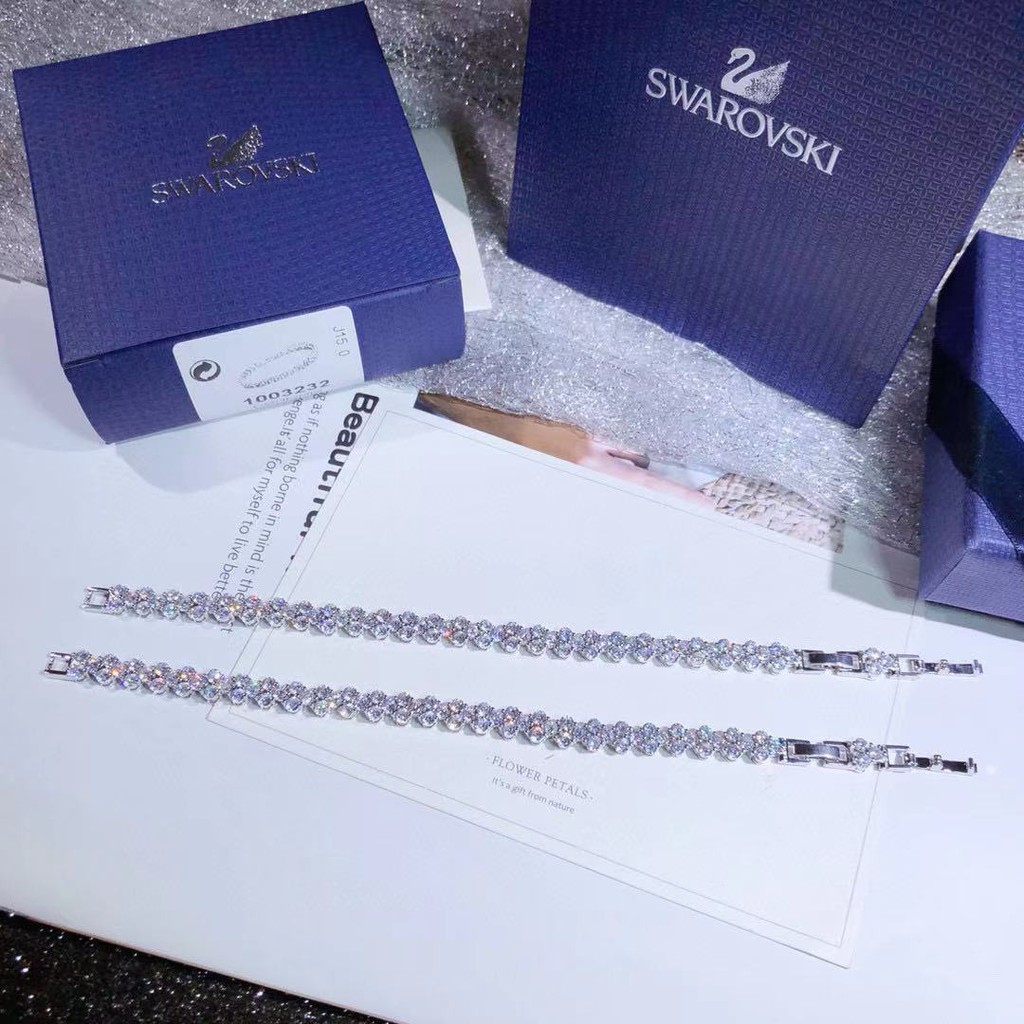 [ready Stock new luxury lady tính khí pha lê la mã đầy trái tim-shaped bracelet nữ