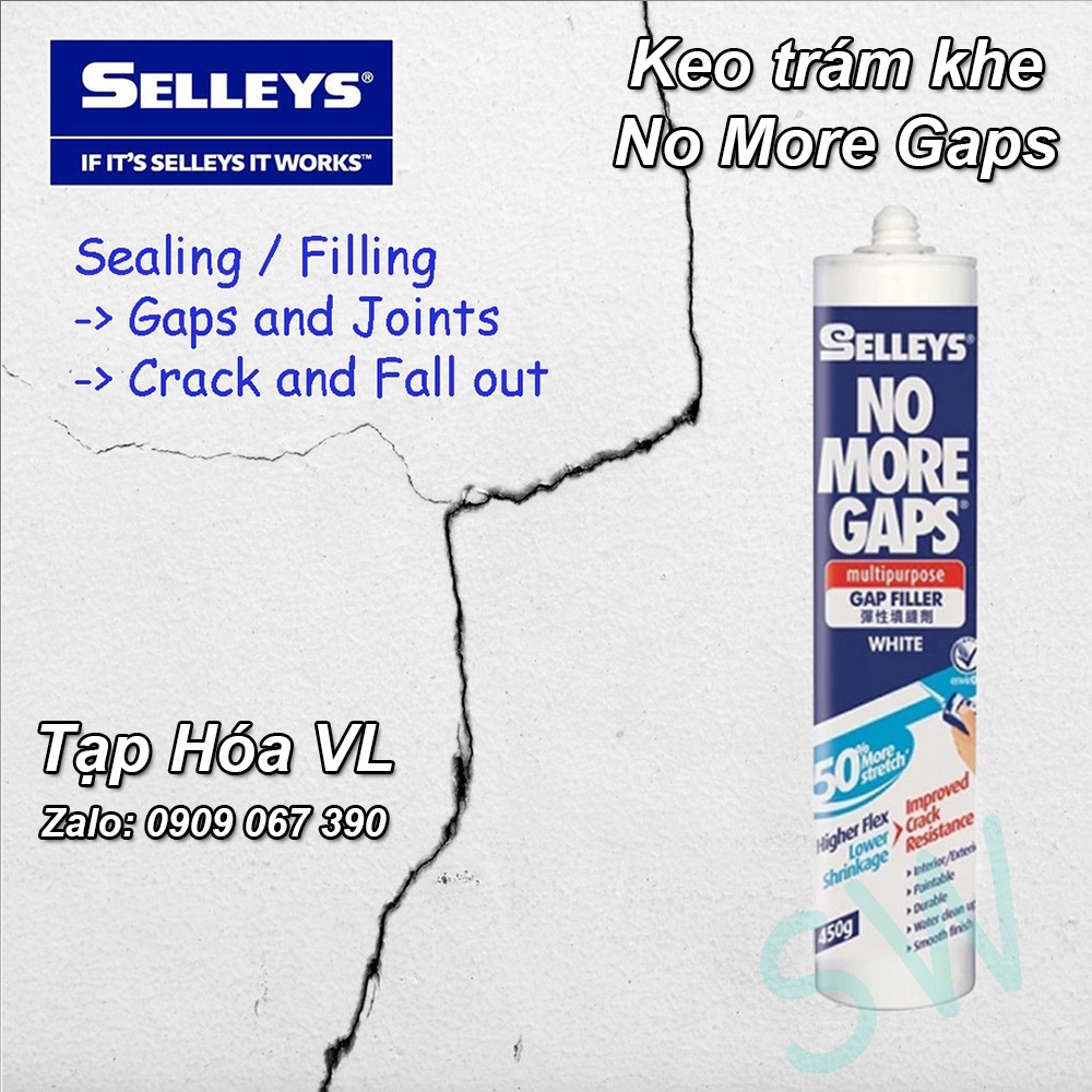 Keo trám khe chuyên dụng Selleys No More Gaps (White)