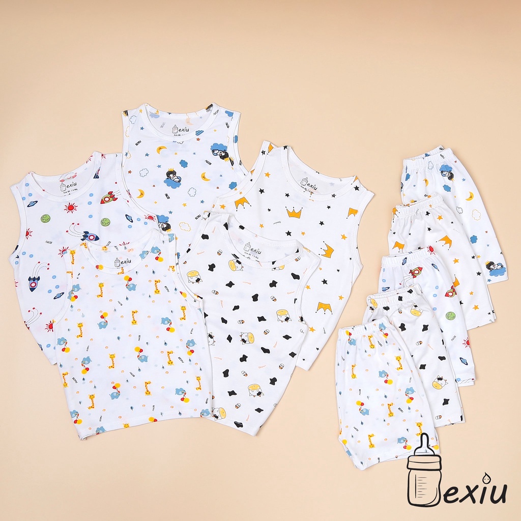 [Bé 5-19kg] Bộ Ba lỗ Bé Xíu Bexiu màu in rơi chất thun lạnh mềm mịn mát cho bé trai bé gái từ 5-20kg [BHÀNG CAO CẤP