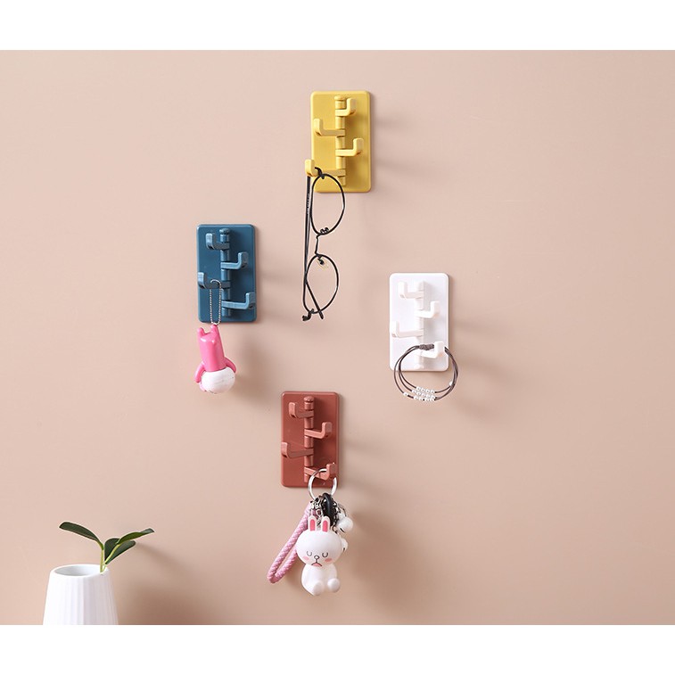 Móc treo dính tường 4 nhánh siêu dính siêu chắc siêu bền - Đồ dùng, dụng cụ nhà bếp, kệ hũ gia vị