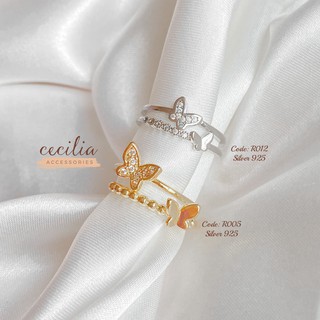 Nhẫn vàng đôi 2 trong 1 hình bướm chỉnh được size R005