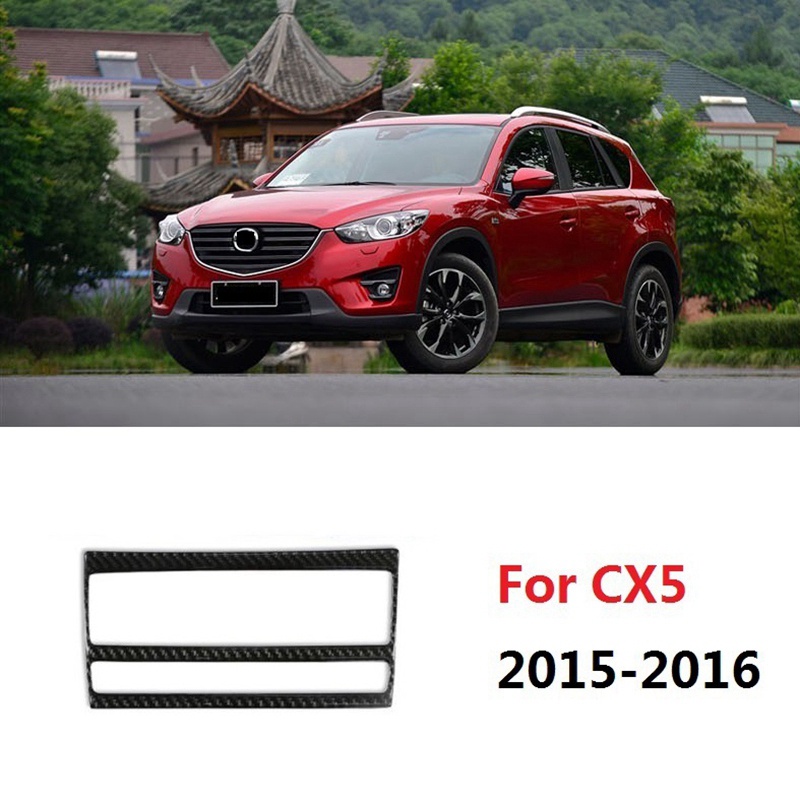 Viền bọc công tắc điều khiển máy điều hòa bằng sợi carbon cho Mazda CX5 CX-5 2015 2016