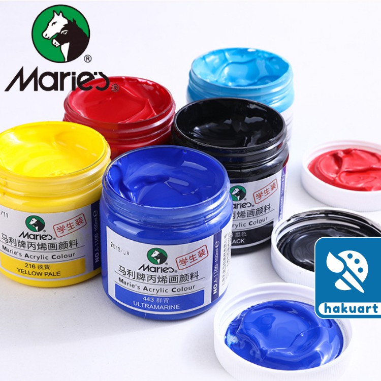 Màu sơn acrylic Maries vẽ trên mọi chất liệu vẽ nổi 3D hũ 100ml - Họa Cụ Hakuart