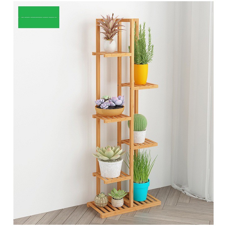 Kệ trang trí đa năng 5 tầng, kích thước 103 x 22 x 45cm, chất liệu gỗ tre tự nhiên - kệ để chậu hoa - RE0405