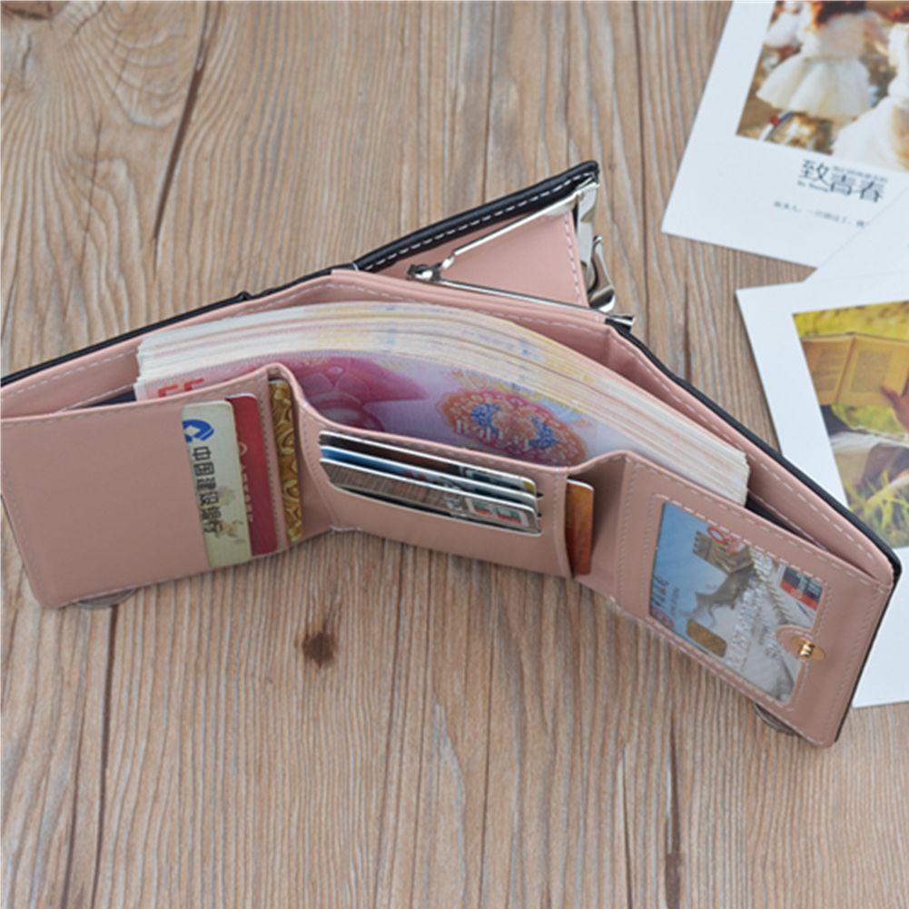 Ví Da PU Ngắn In Hoa Cầu Vồng Thời Trang Giá Đỡ