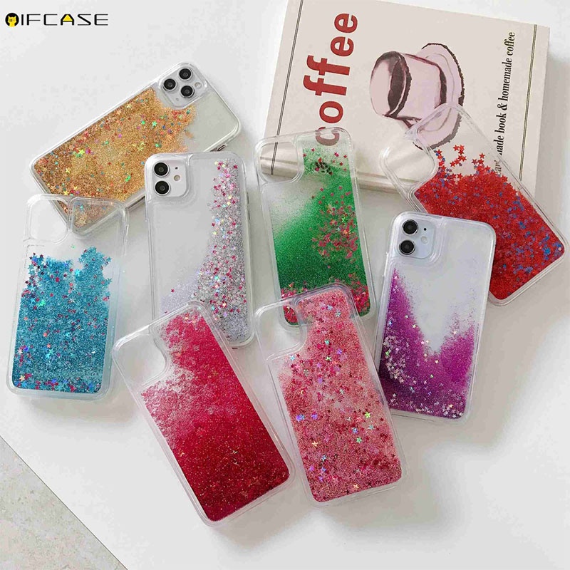 Ốp điện thoại dẻo trong suốt có nước kim tuyến ánh sao mơ màng dành cho iPhone 11 Pro Max XS Max XR X