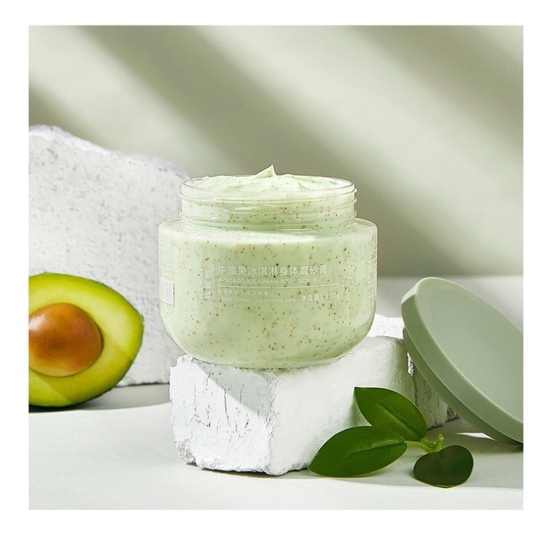 Tẩy Da Chết Toàn Thân Heyxi Bơ Avocado Ice Cream Body Scrub Moisturizing Nourishing 250G