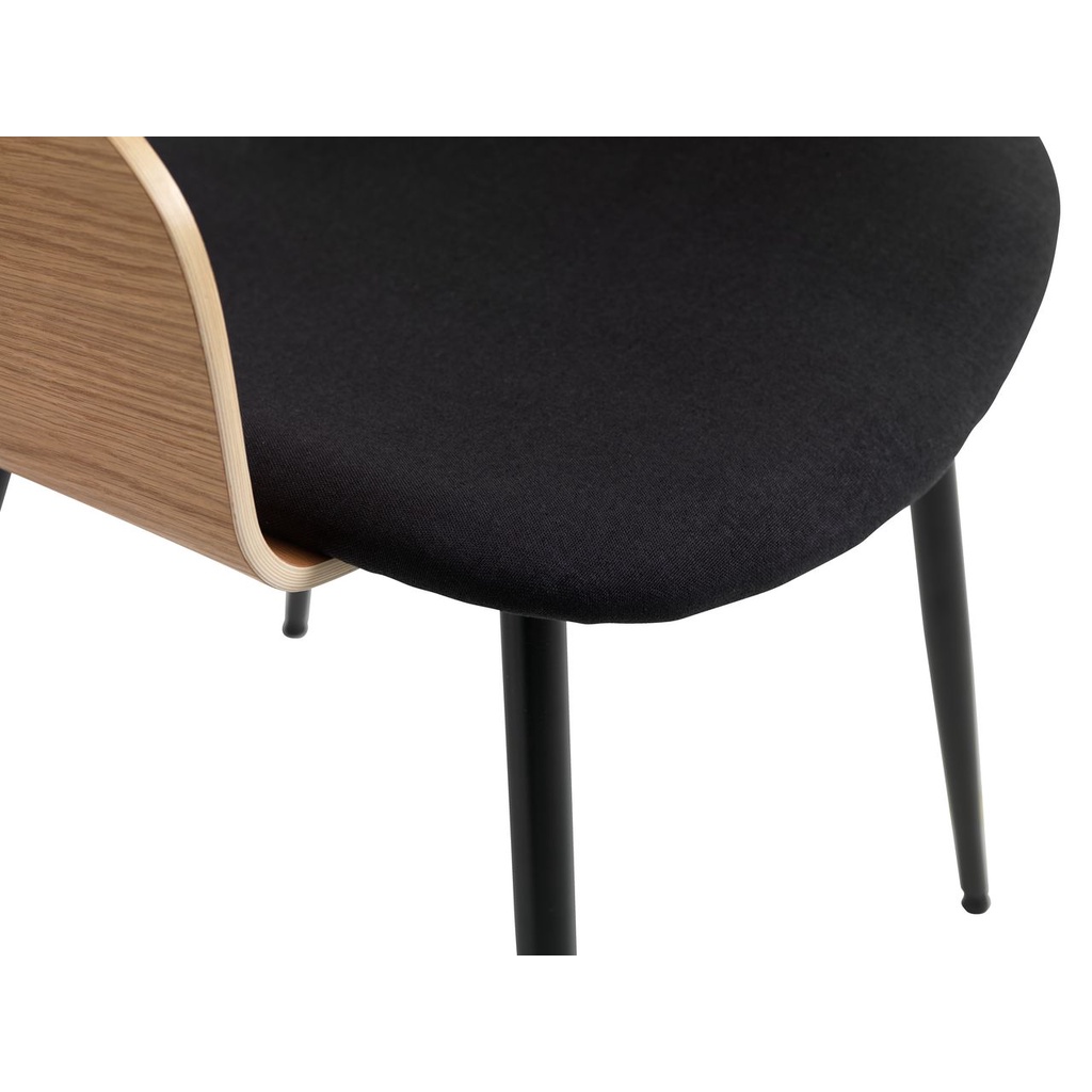 Ghế bàn ăn | JYSK Hvidovre | gỗ công nghiệp veneer sồi/vải polyester | màu sồi/đen | R52xS51xC79cm