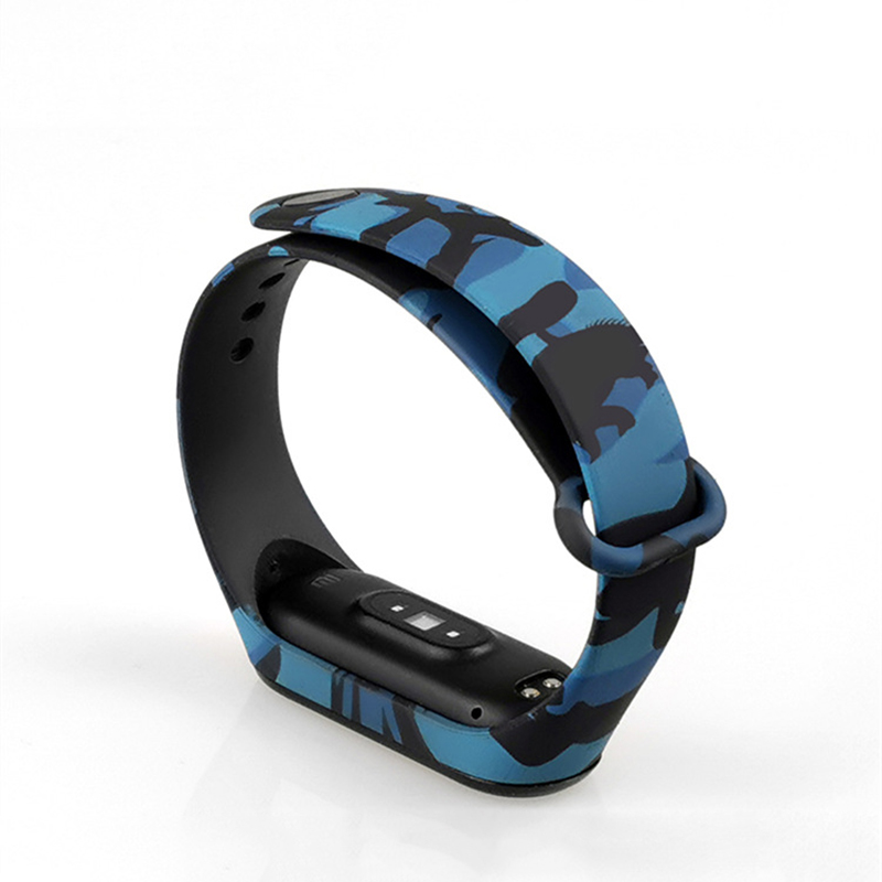 Dây Đeo Thay Thế Làm Từ Chất Liệu Silicon Hoạ Tiết Rằn Ri Cho Mi Band 3 / 4