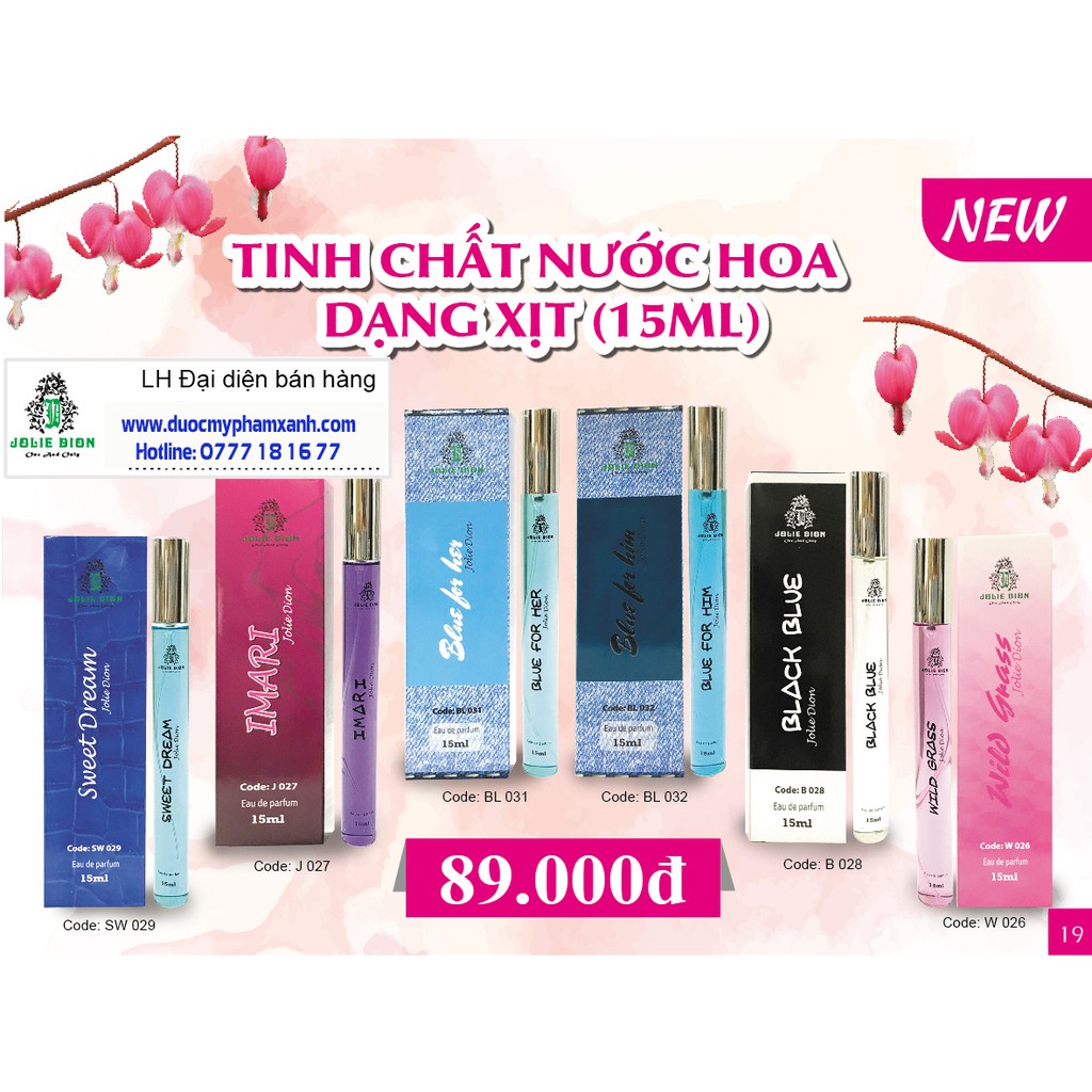 TINH CHẤT NƯỚC HOA NAM JOLIE DION BLACK BLUE 15ml