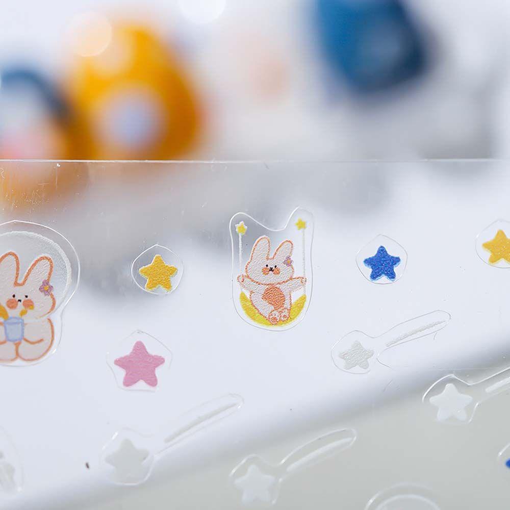 Miếng Dán Trang Trí Móng Tay 5D Tự Dính Họa Tiết Thỏ Dập Nổi Phong Cách Nhật Bản